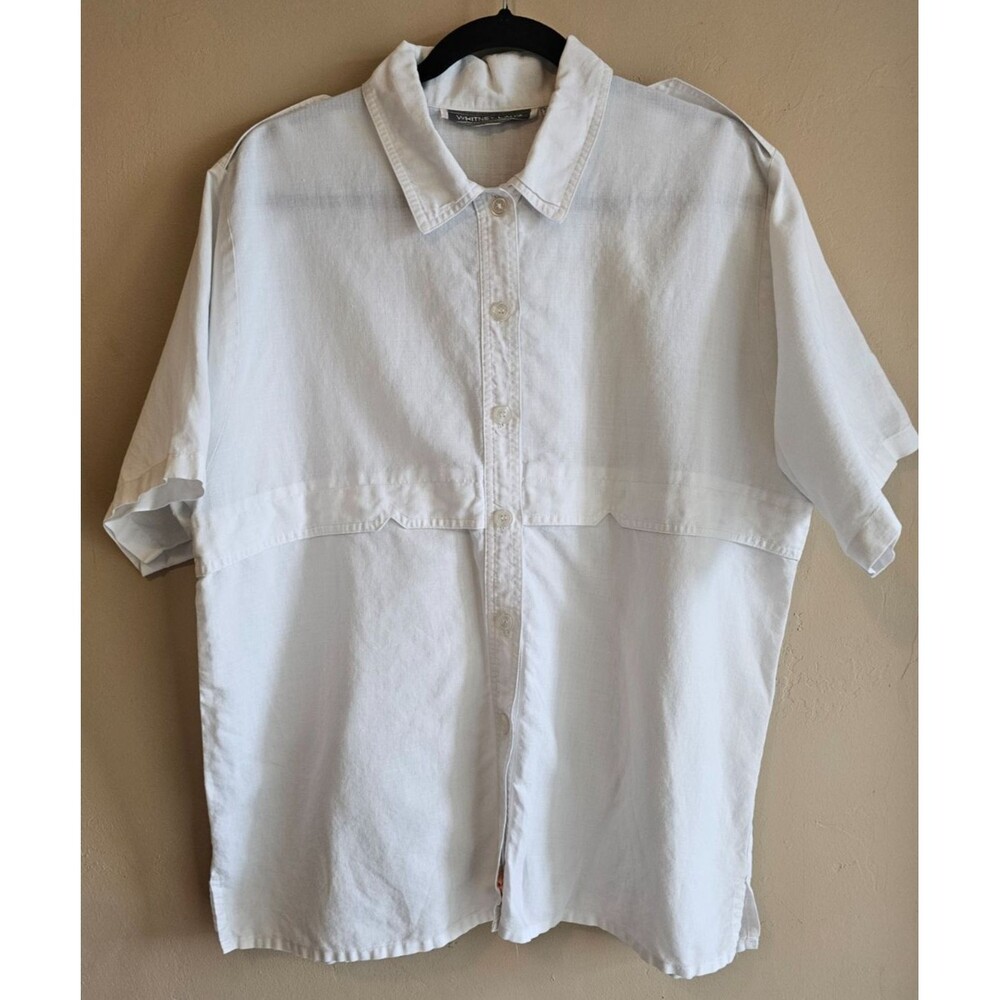 Short Sleeve Cotton Shirt Size 14 White Classic shirt Whitney Lang
